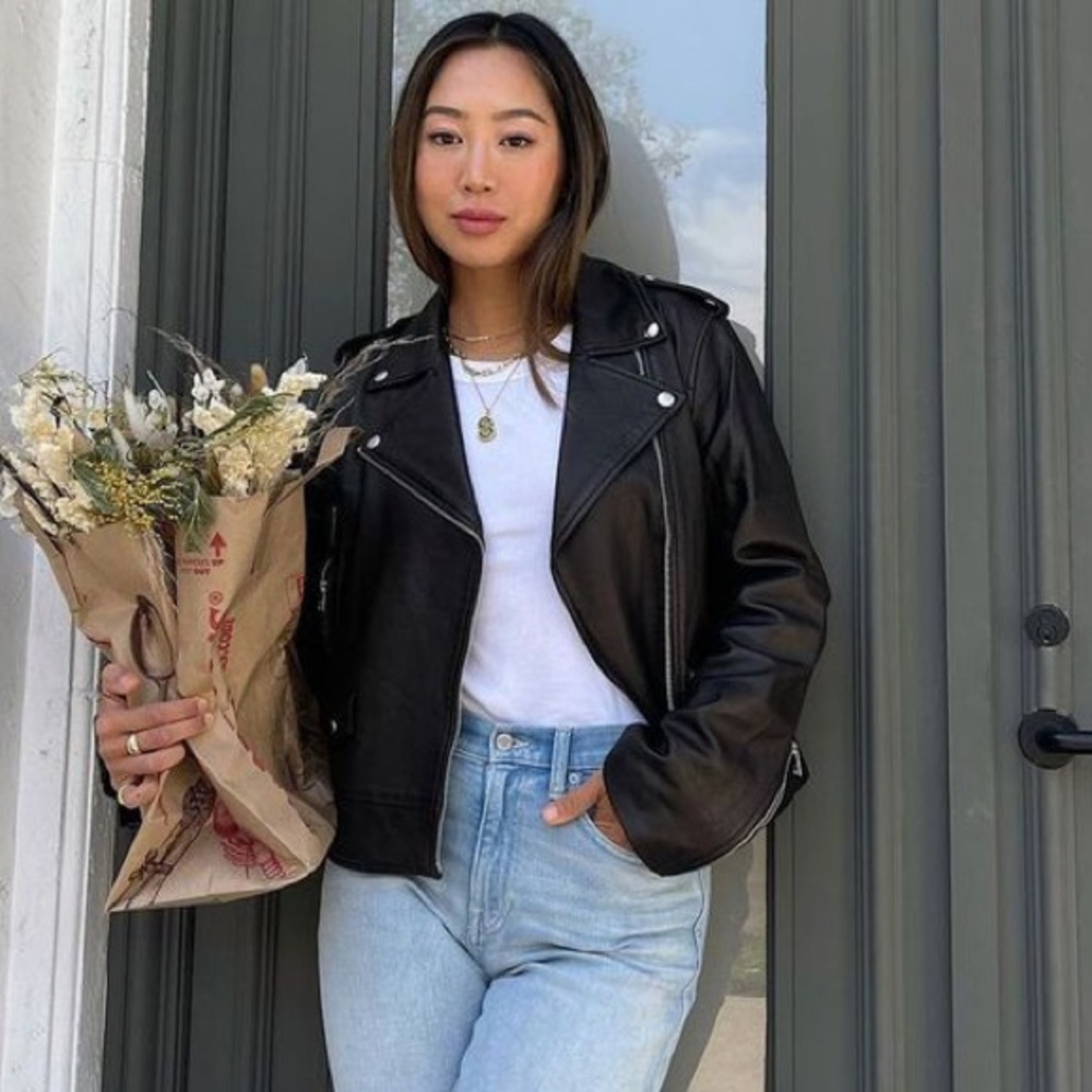 BLANK NYC oversized faux leather jacket